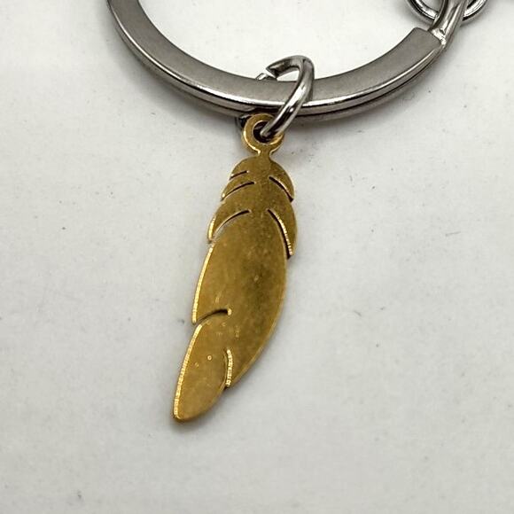 Stainless Heart Locket Keychain Vintage Feather Anniversary Birthday Gift NEW! - Picture 3 of 6